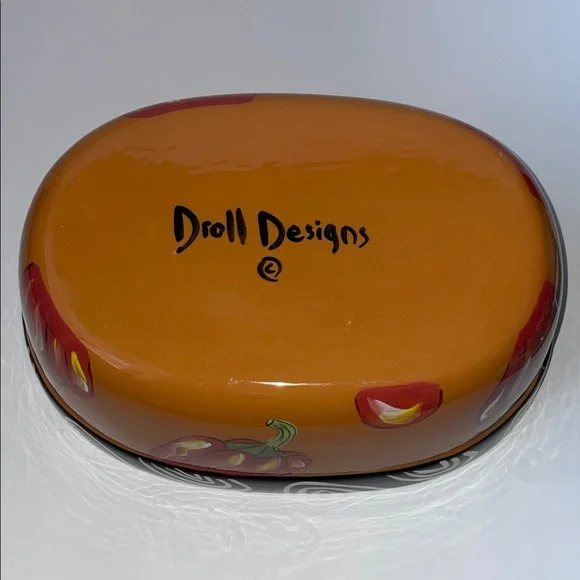 Droll Designs Colorful Ceramic Casserole Dish with Lid - Picture 6 of 6